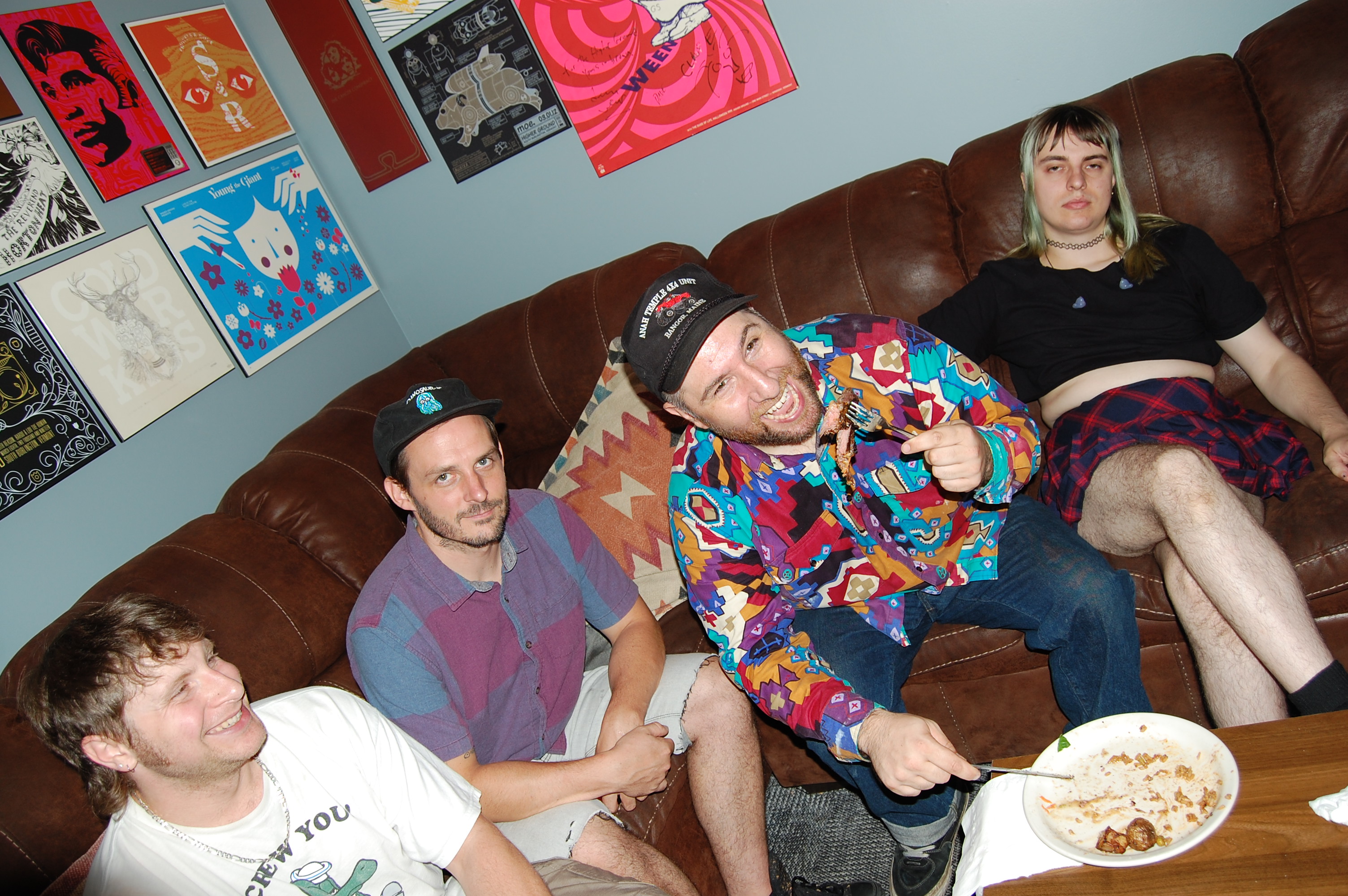 SLOBDROP band members on a couch